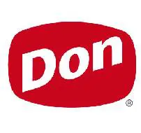 A red and white logo of don brand