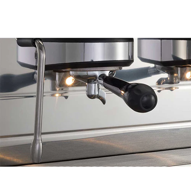 A close up of the handle on a coffee machine