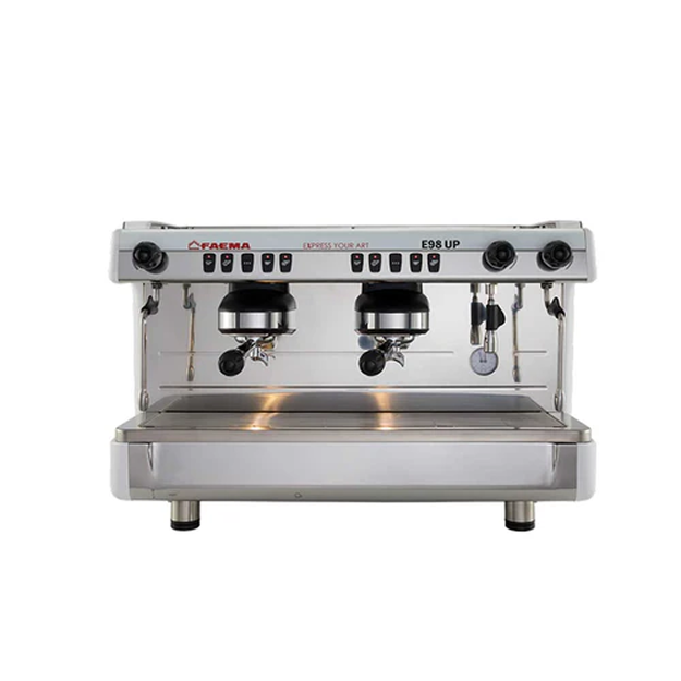 A coffee machine with two cups and one cup holder.
