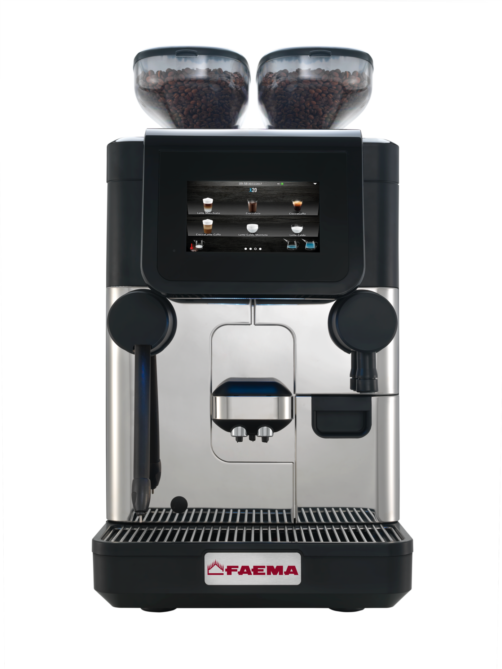 A coffee machine with two cups on top of it.