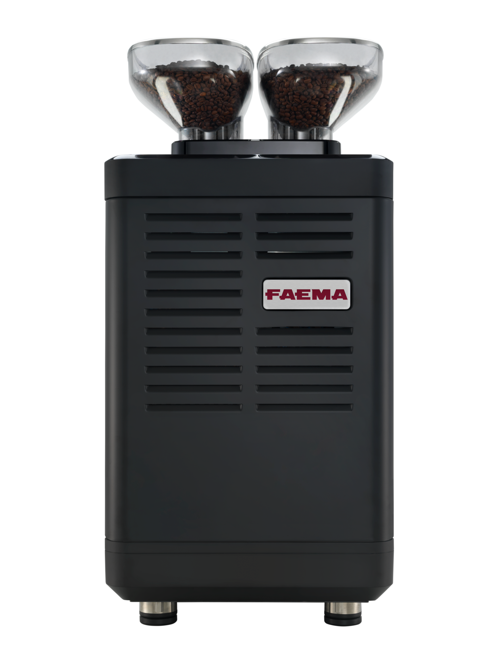 A black machine with two lights on top of it.