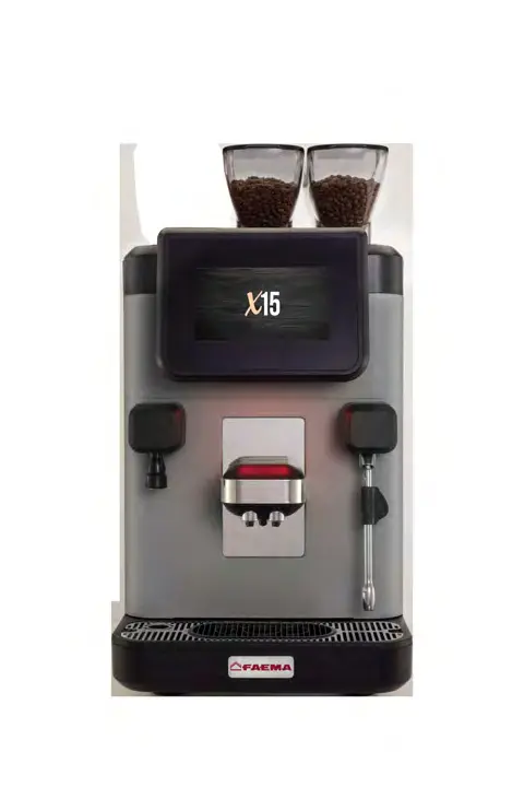 A coffee machine with two cups of coffee on top.