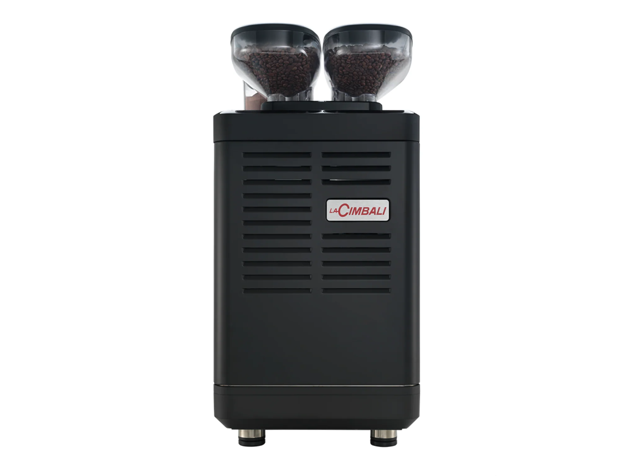 A black air conditioner with two lights on top of it.